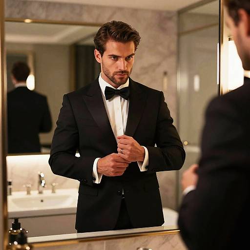 Chiseled Bodybuilder in Tuxedo Portrait