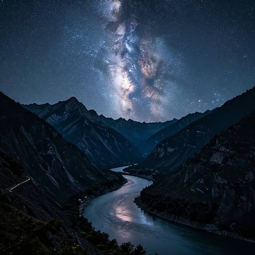 Silent Peaks Under Starlit Sky