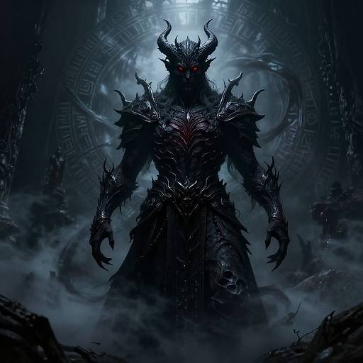 Dark Male Demon in Gothic Landscape