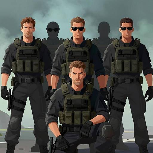 Tactical Squad in Smoke Environment