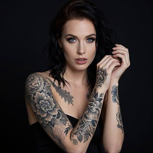 Edgy Tattooed Woman Portrait
