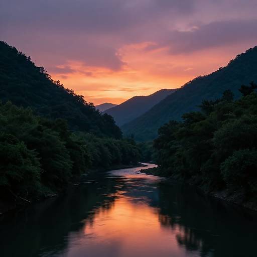 Cerradas Mountain Valley Sunset