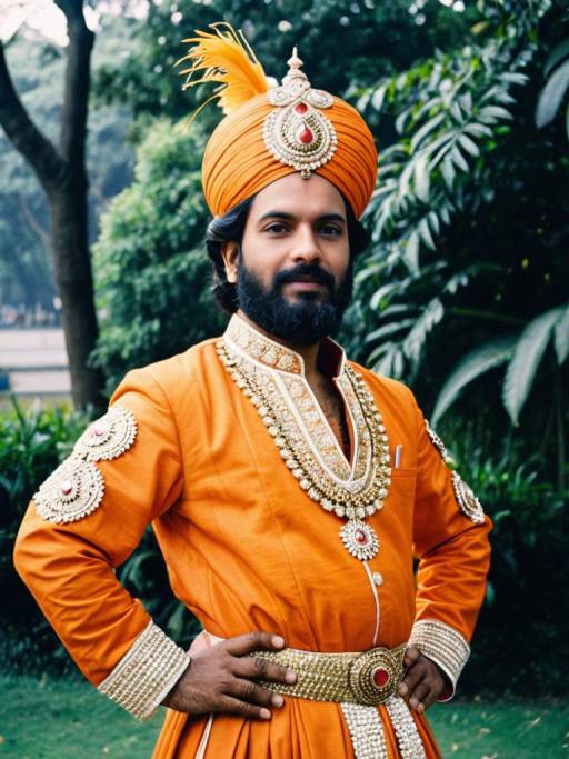 Man in Shivaji Maharaj Costume Outdoor Portrait