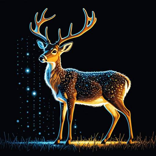 Gentle Disney Deer in Pointillism Style
