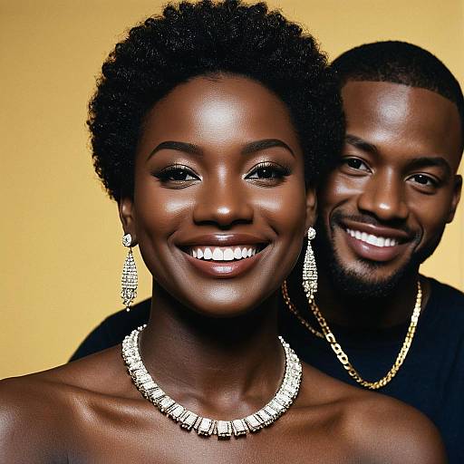 Smiling African Couple with Jewelry