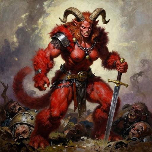 Fierce Female Troll Warrior Portrait