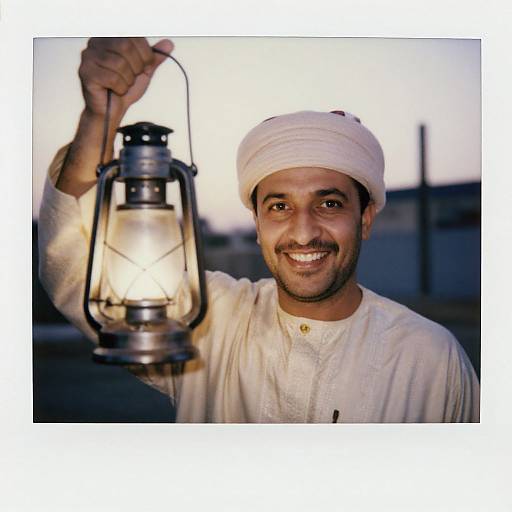 Joyful Man with Lantern Eid Portrait