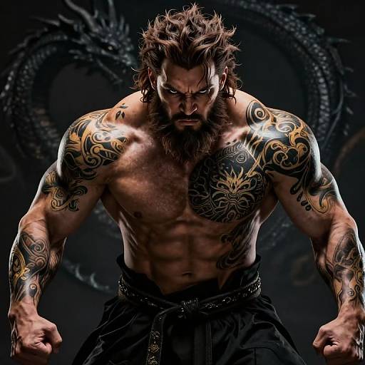 Fierce Muscular Mythical Warrior