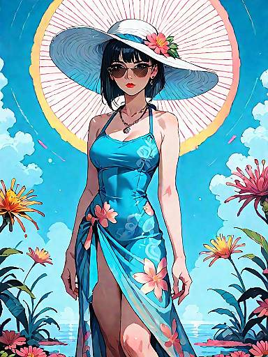 Chic Nighttime Fantasy in Coral Swimwear