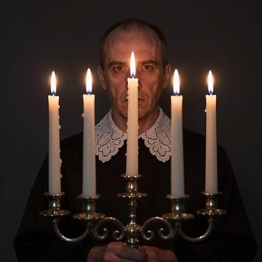 Mysterious Candlelit Portrait of a Man