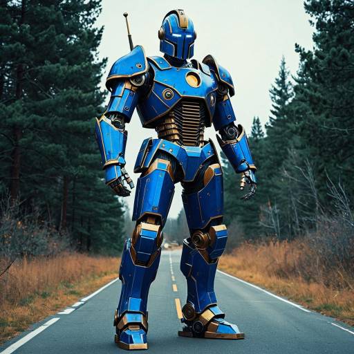 Robotic Knight Art in Surreal Style