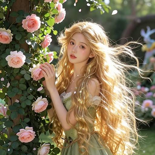 Rapunzel in Enchanted Garden