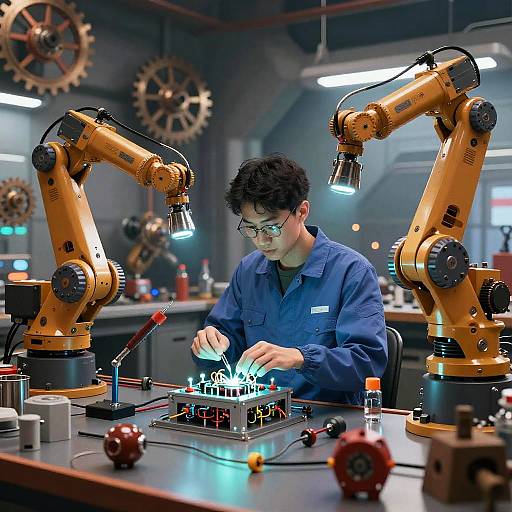 Futuristic Cyberpunk Gadget Mechanic