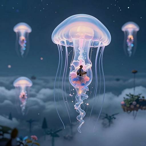 Airborne Jellyfish Floating Civilizations