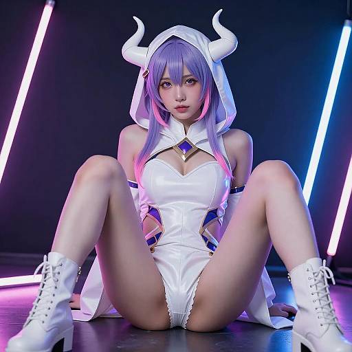 Futuristic Fantasy Woman with Neon Glow