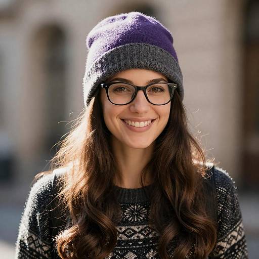Sunlit Portrait of Smiling Woman