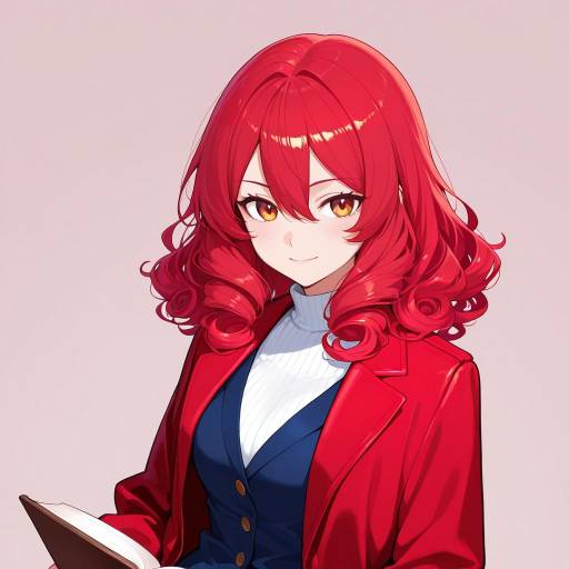 Charming Girl in Coral Curls and Crimson Charming Girl in Coral Curls and Crimson