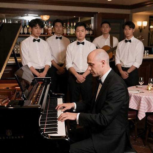 Energetic Bar Scene with Live Music