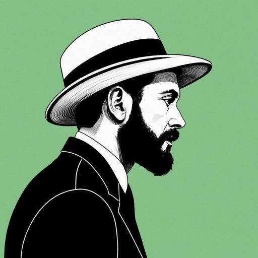 Elegant Minimalist Bearded Man Portrait
