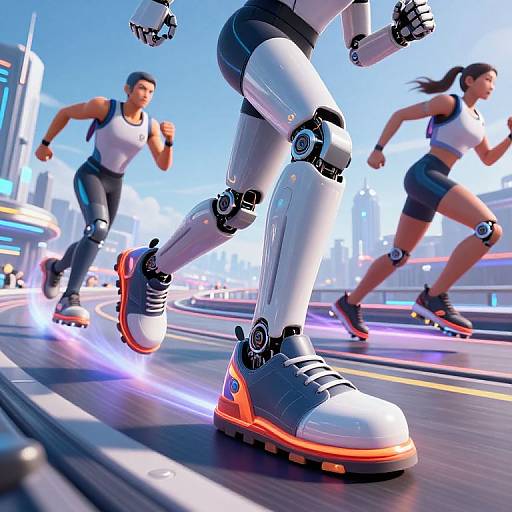 Futuristic Foot Race Showdown