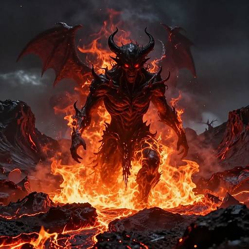 Infernoid Creature Rising from Abyss