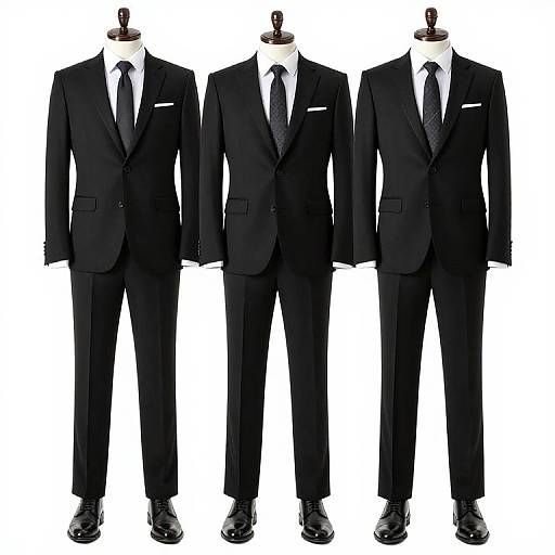 Stylish Black Men's Slim-Fit Suits