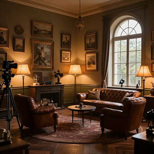 Cozy Cinematic Room with Vintage Charm