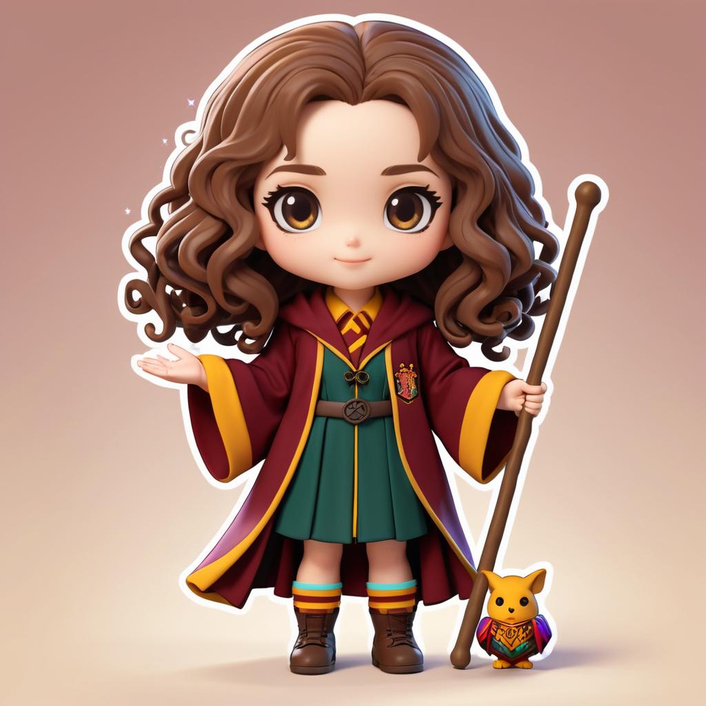 Chibi Hermione with Stretchy Limbs and Wand