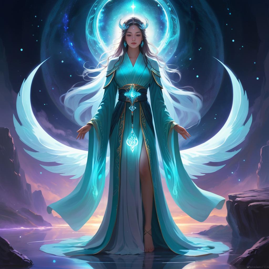 Celestial Guardian: Night Rising Fantasy Art