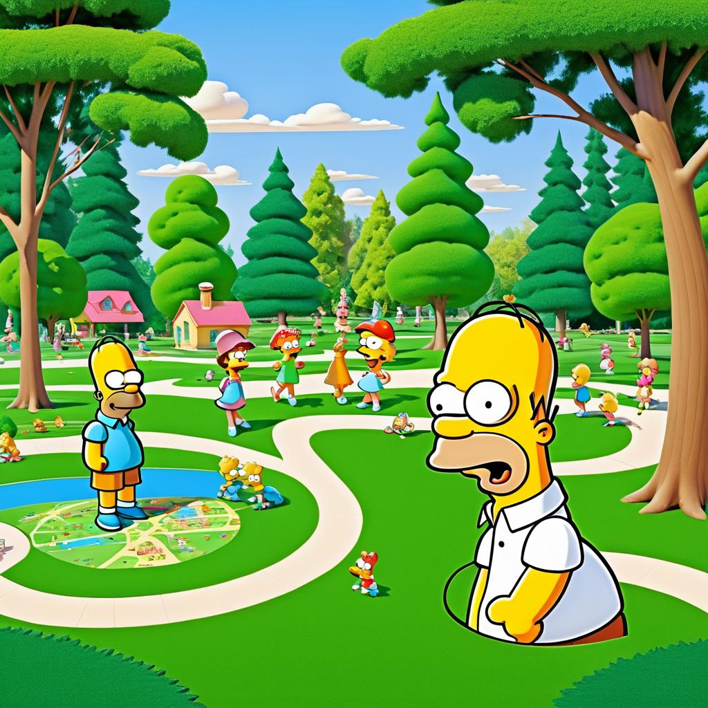 Homer Simpson's Playful Park Predicament