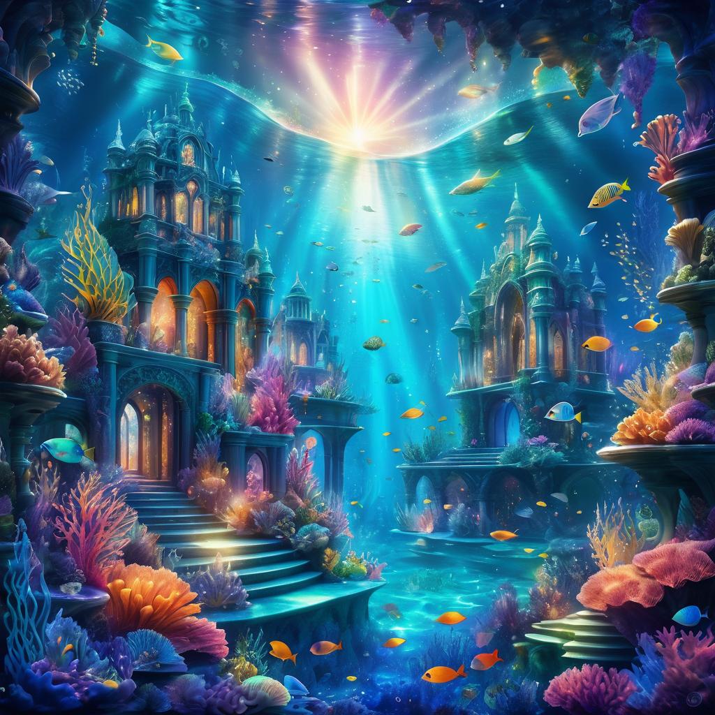 Mystical Underwater Kingdom in Oil Painting