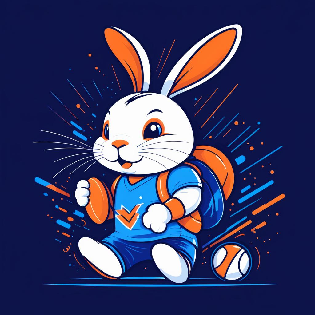 Injured Rabbit Sports Cartoon Design