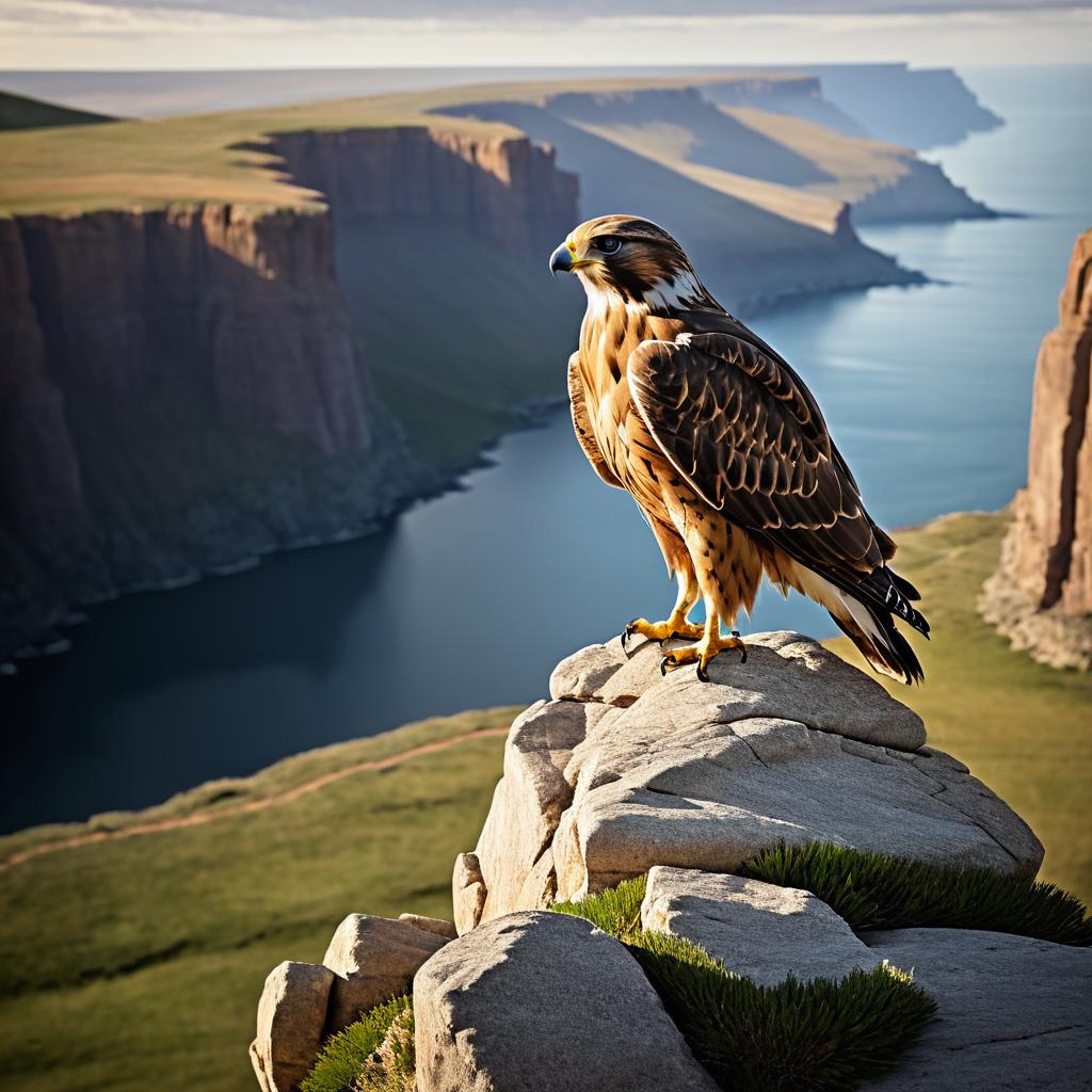 Majestic Falcon on Rugged Cliffside