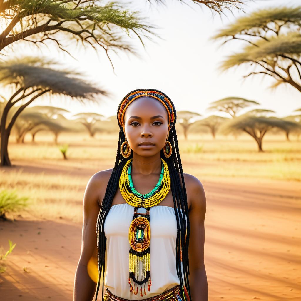 Vibrant Portrait of an African Queen