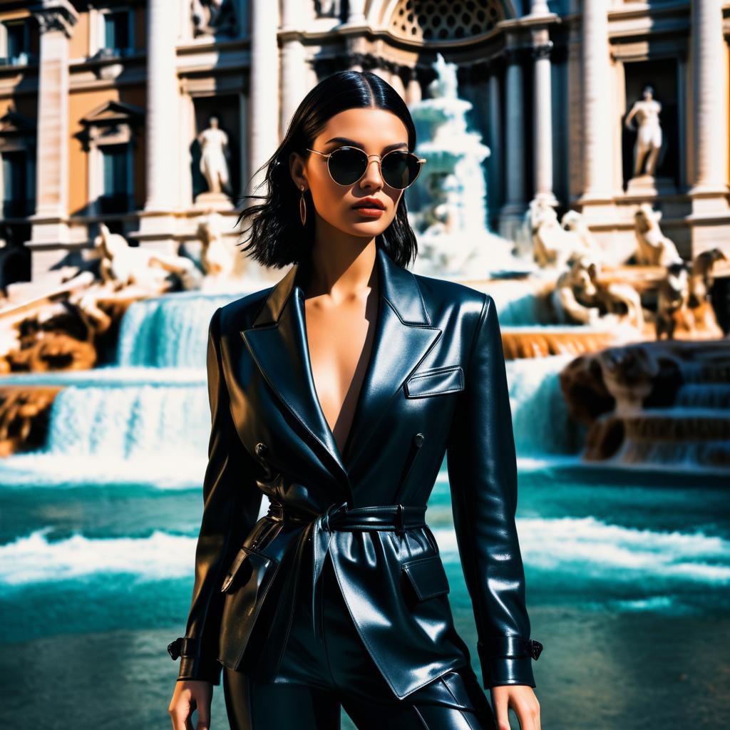 Glamorous Fashion Shoot at Trevi Fountain