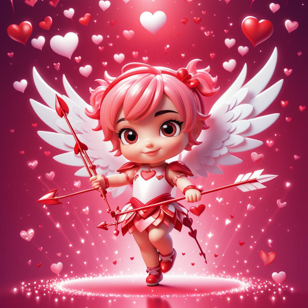 Whimsical Chibi Cupid on Valentine's Day