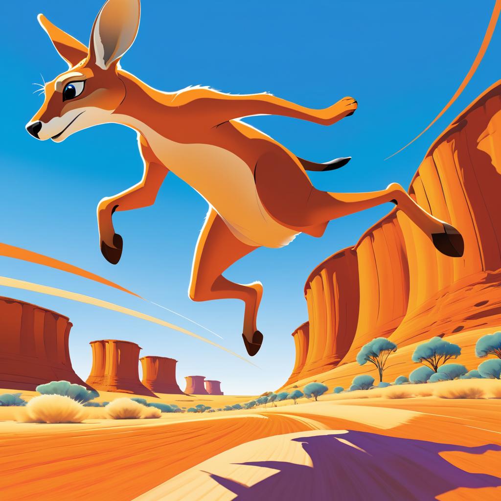 Fearless Kangaroo in a Vibrant Outback