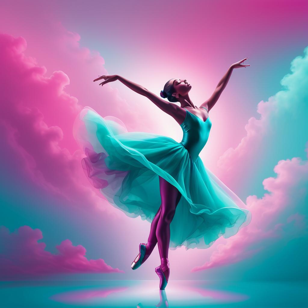 Dreamy Ballerina in Magenta and Teal