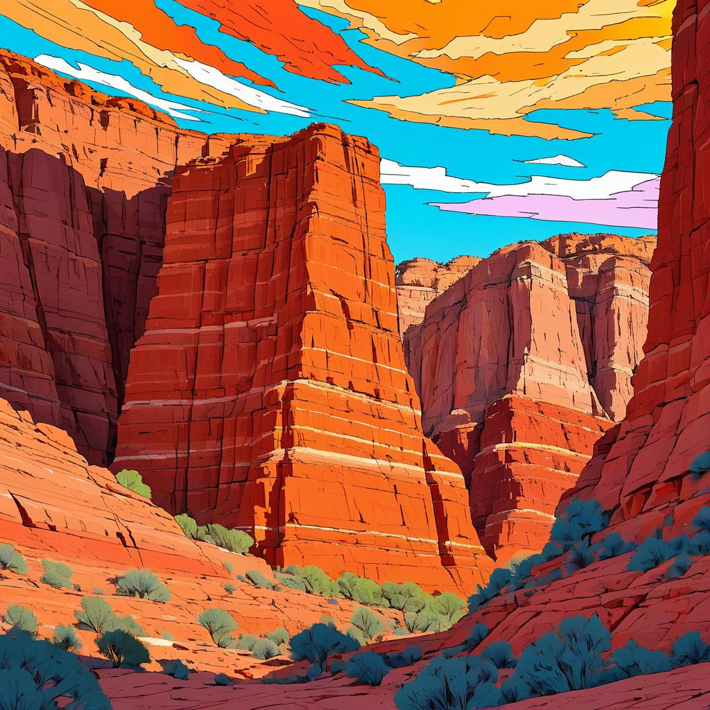 Vibrant Red Rock Canyon Landscape