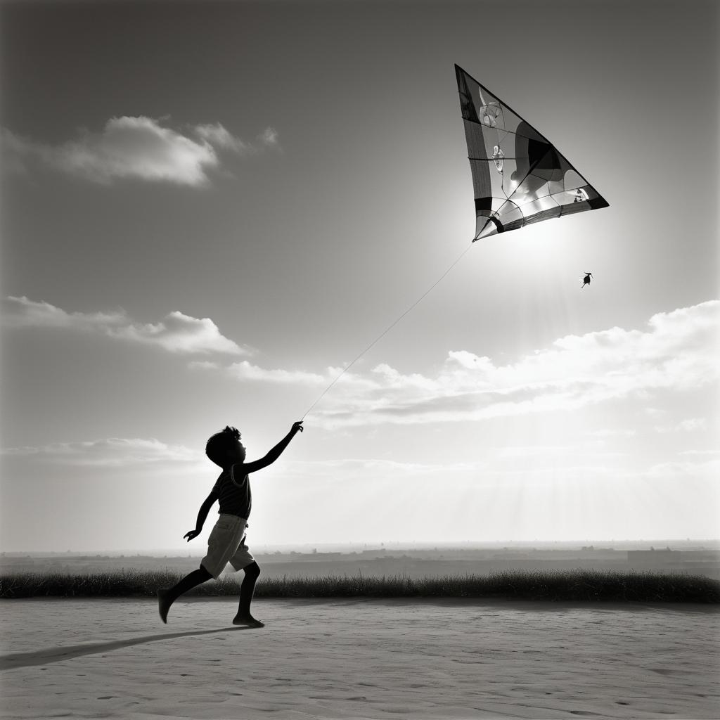 Vintage Kite Flying: A Dynamic Composition