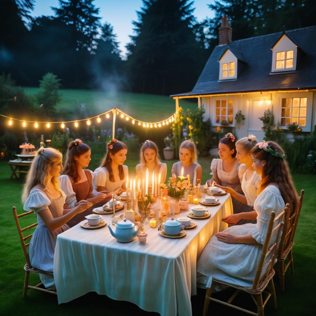 Charming Outdoor Kitsch Tea Party Scene