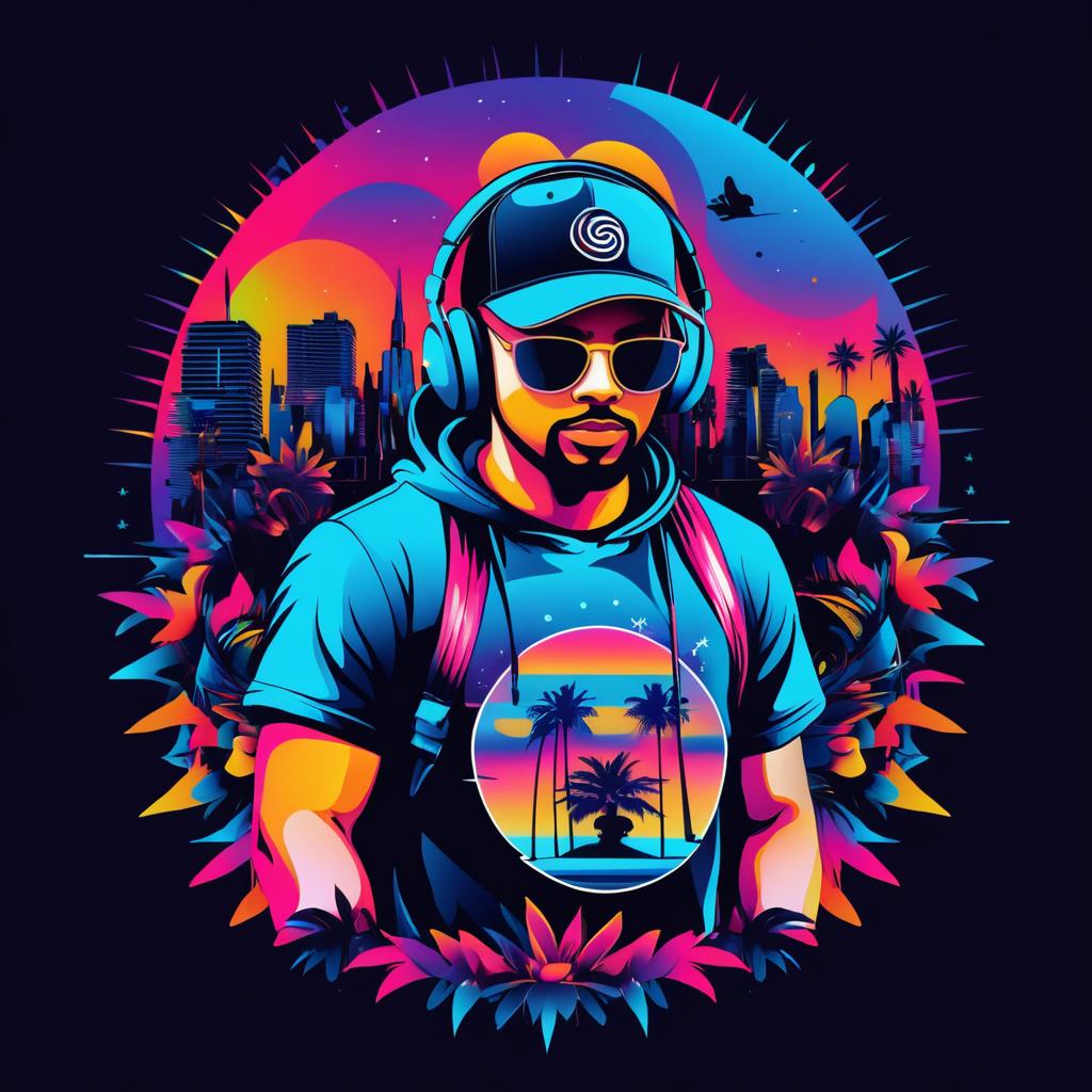 Vibrant Festival-Inspired Streetwear T-Shirt Design