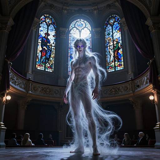 Moonlit Opera-House Ghostly Elf Bard Portrait