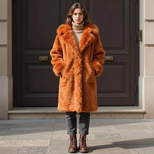 Urban Winter Fashion Photography with Fur Trim