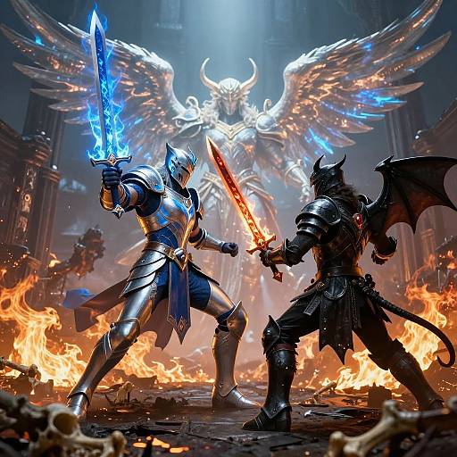 Angelic vs Demonic Battle in Hellscape