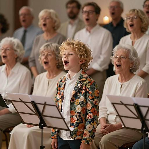 Candlelit Choir Performance with Young Singer
