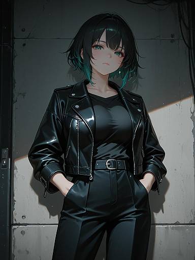 Edgy Fashion Portrait of Confident Woman