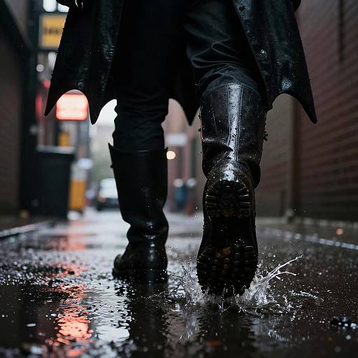 Batman Stepping in Rainy Gotham Alley