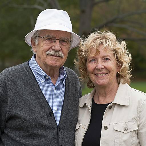 Joyful Moments: Elderly Man and Woman Outdoors