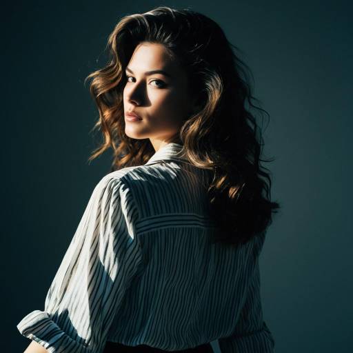 Fashion Model with Wavy Mullet Hairstyle Fashion Model with Wavy Mullet Hairstyle